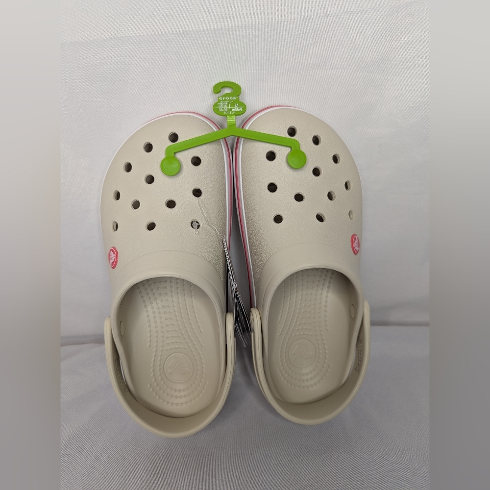 NWT Crocs Stucco / Melon Unisex Crocband Clog Sandals Size M6 / W8 - Picture 5 of 9